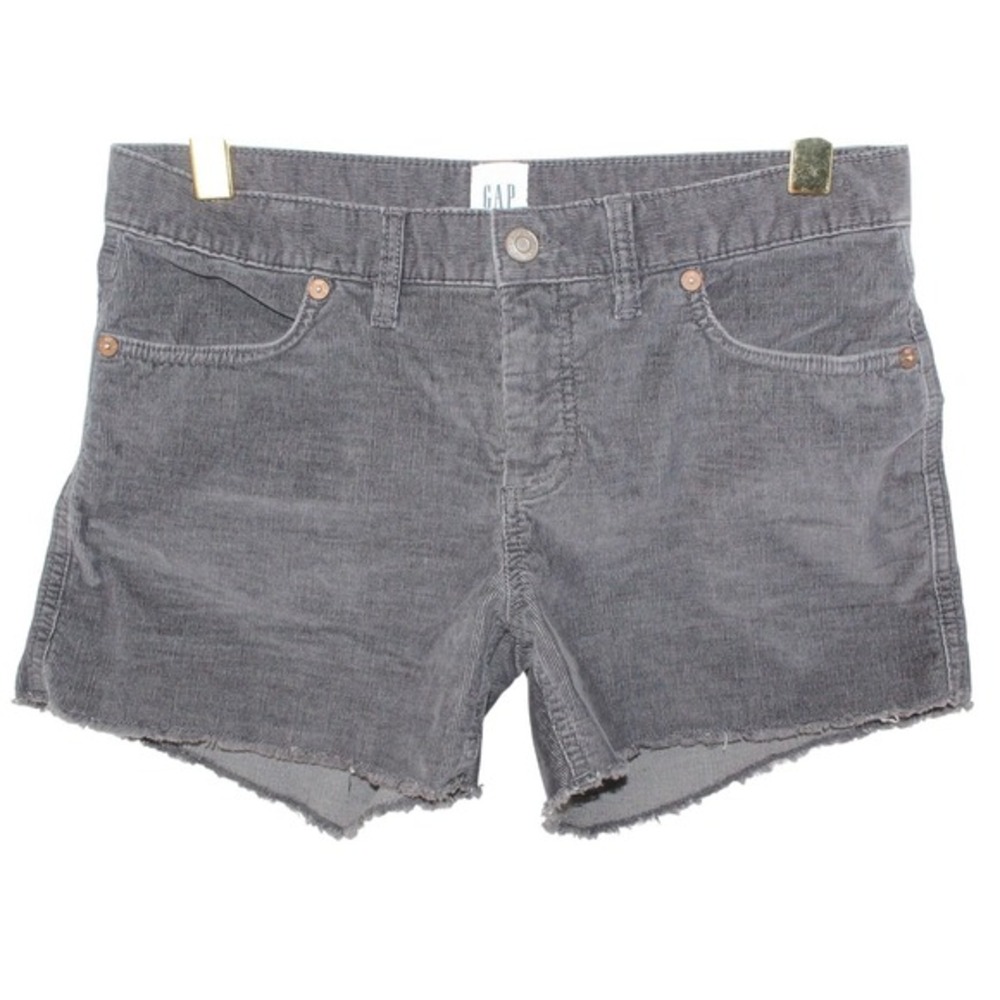 Gap Corduroy Shorts Raw Hem Cutoff Size 6 Charcoal Grey